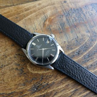 RARE GENTS VINTAGE 1963 GLOSS BLACK DIAL TUDOR PRINCE OYSTERDATE AUTOMATIC 7966 6
