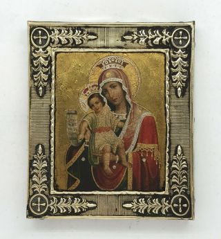 Russian 84 Silver Icon Virgin " Axion Estin " (Достойно есть)