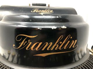 Franklin 7 1891 Patent Typewriter And Tin Lid With Wooden Base Old Vtg Antique 3