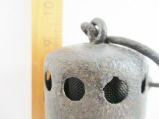 VERY EARLY BRASS/STEEL MINERS LAMP GAUZE INSIDE GLASS RARE GUYS / THIMBLE TOP 4