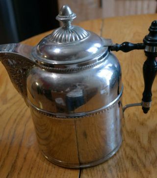 Antique Lidded Pitcher Tea Coffee Pot Hand Etched