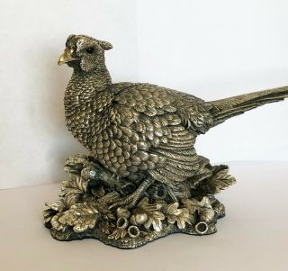 Vintage Country Artists 925 Hallmarked Silver Ornament Pheasant Statue Figurine