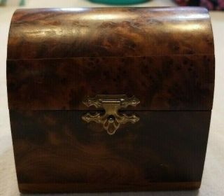 Small Vintage Antique Burl Box With Latch Pretty