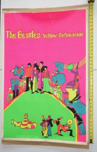 Vintage The Beatles Poster Prints Blacklight Poster - Yellow Submarine
