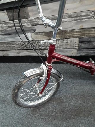 Vintage The Raleigh folding bike bicycle folder Japan 3 Speed Burgandy wine 3