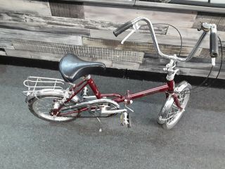 Vintage The Raleigh folding bike bicycle folder Japan 3 Speed Burgandy wine 5