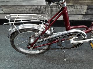 Vintage The Raleigh folding bike bicycle folder Japan 3 Speed Burgandy wine 6