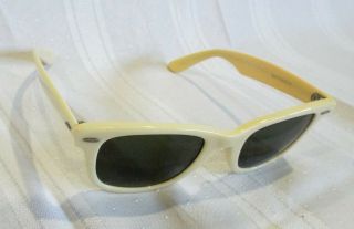Rare Vintage White Bausch & Lomb Wayfarer Rayban Sunglasses Very God