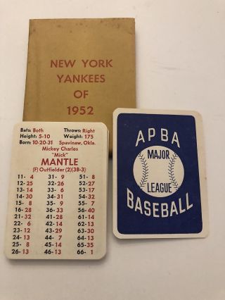 Apba Gtop 1952 York Yankees Nm - 12 On 23 No Js