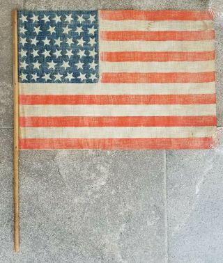 40 Star Flag - Extremely Rare United States Parade Flag - Dakota Statehood 1889 2