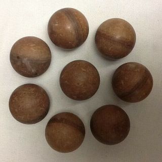 Set Of 8 Wooden Balls From Vintage Skee Ball Arcade Game