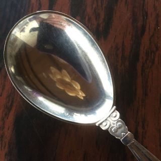 Acorn Konge Georg Jensen Denmark Sterling Silver 2 Soup Bouillon Spoons Oval Bwl 4