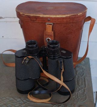 Vintage Cased Leitz Wetzlar German Binoculars 7 X 50 Marseptit