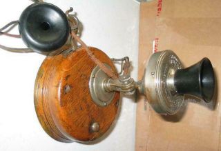 Very Rare Stromberg Carlson Wood Donut Wall Telephone With Fancy Transmitter
