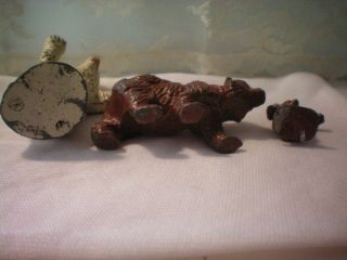 Vintage Antique Metal Cast Iron Miniature Figurines Bears Animals 3