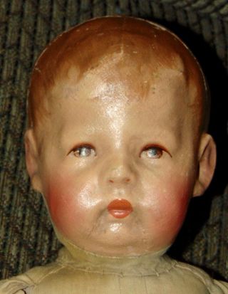 EARLY ANTIQUE Doll KATHE KRUSE Cloth WIDE HIPS Mask Face 6