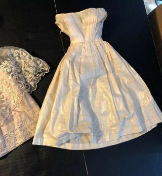 Fabulous Antique 1800’s 2pc Silk & Lace Lady Doll Fashion 6