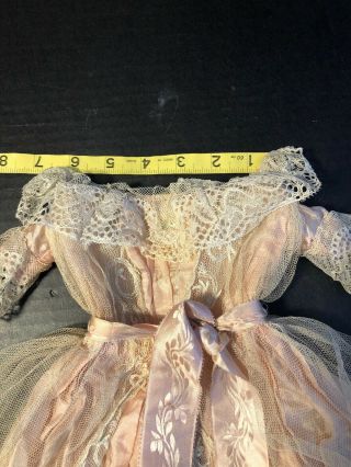 Fabulous Antique 1800’s 2pc Silk & Lace Lady Doll Fashion 8