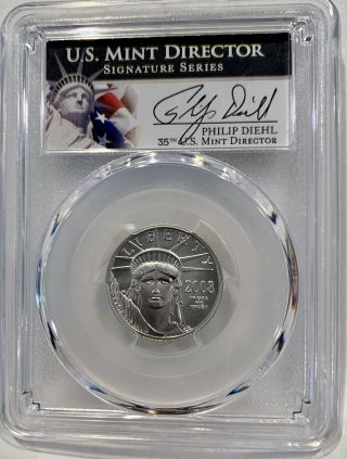2008 - W P$25 Burnished Platinum American Eagle Ms69 Very Rare Pcgs Sp - 69 Signed