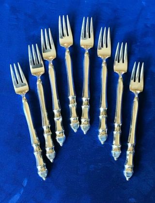Carpenter Hall By Towle Sterling Seafood Forks Set Of 8 Forks No Mono