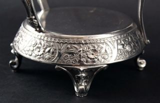 Antique Aesthetic Wilcox Silverplate Cut Glass Heron Liquor Decanter Cordial Set 8