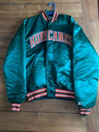 Vintage Miami Hurricane Starter Satin Jacket Made In Usa Mens Xl 2 Live Crew