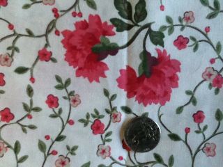 Vtg Laura Ashley Pink Sweet Williams Carnations Flower Cotton Fabric 1989 10yds