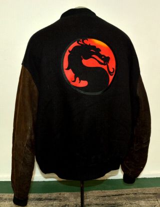 Mortal Kombat Film Crew Member Bomber Letterman Jacket Xxl Vintage 1990s Rare
