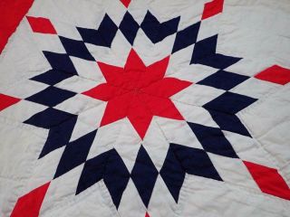 STAR SPANGLED Patriotic Vintage Red White & Blue Star QUILT 5