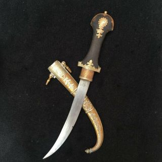 ANTIQUE KURDISH ISLAMIC OLD DAGGER SILVER DAMASCUS WOOTZ knife sword Turkish 10