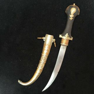 ANTIQUE KURDISH ISLAMIC OLD DAGGER SILVER DAMASCUS WOOTZ knife sword Turkish 6