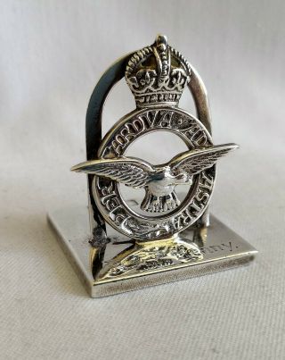 RAF Heany Silver Menu Place / Name Card Holder Goldsmiths & Silversmiths Co Ltd 2
