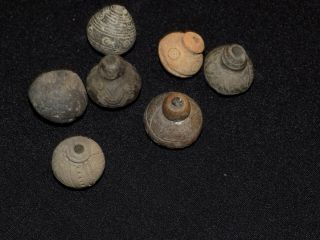 Pre - Columbian Clay Spindle Whorl Beads,  Central American Clay Beads 2
