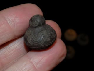 Pre - Columbian Clay Spindle Whorl Beads,  Central American Clay Beads 4