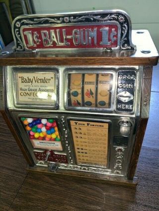 Vintage Restored Fortune / Slot Machine / Gum Trade Stimulator