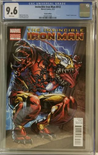 Invincible Iron Man 512 Cgc 9.  6 1:50 Venom Variant Rare