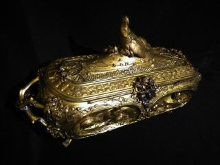 Absolutely Fabulous Antique French Auguste Cain Jewelry Casket Treasure Box 11