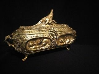 Absolutely Fabulous Antique French Auguste Cain Jewelry Casket Treasure Box 12