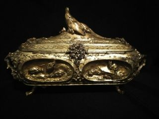 Absolutely Fabulous Antique French Auguste Cain Jewelry Casket Treasure Box 4
