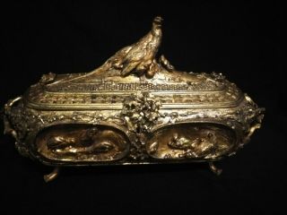 Absolutely Fabulous Antique French Auguste Cain Jewelry Casket Treasure Box 7