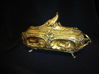 Absolutely Fabulous Antique French Auguste Cain Jewelry Casket Treasure Box 9