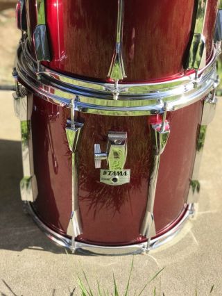 RARE Vintage Tama Granstar 6pc Drum Set kit Hawaiian Red MIJ 7