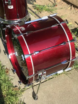 RARE Vintage Tama Granstar 6pc Drum Set kit Hawaiian Red MIJ 9