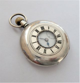 1910 Solid Silver Cased West End Watch Co 15 J Half Hunter Pocket Watch