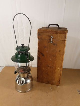 Vintage Coleman Single Mantle Model 242a Green/chrome Lantern