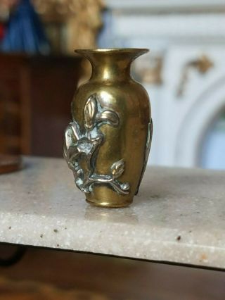 Antique Dollhouse Miniature Metal Vase 1:12 3