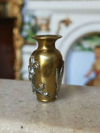 Antique Dollhouse Miniature Metal Vase 1:12 5