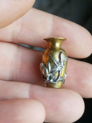 Antique Dollhouse Miniature Metal Vase 1:12 8