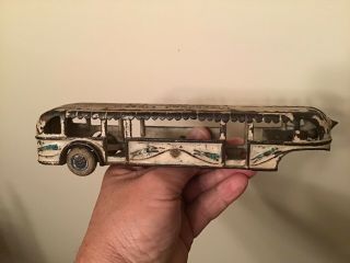 Vintage Cast Iron Toy Arcade Greyhound Bus Wagon