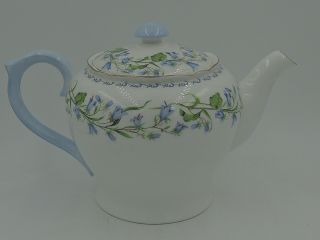 Vintage Shelley Harebell Large Teapot Richmond Shape 6,  Cups Ex. 3